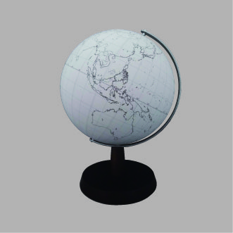 白地図地球儀